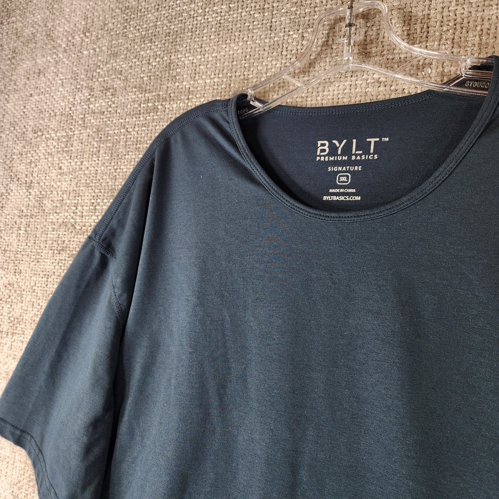 BYLT Premium Basics Signature Tee Shirt Mens 3XL Teal Green Performance EUC - Picture 2 of 10